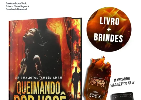 Capa premium do livro Queimando por Você com elementos gráficos exclusivos