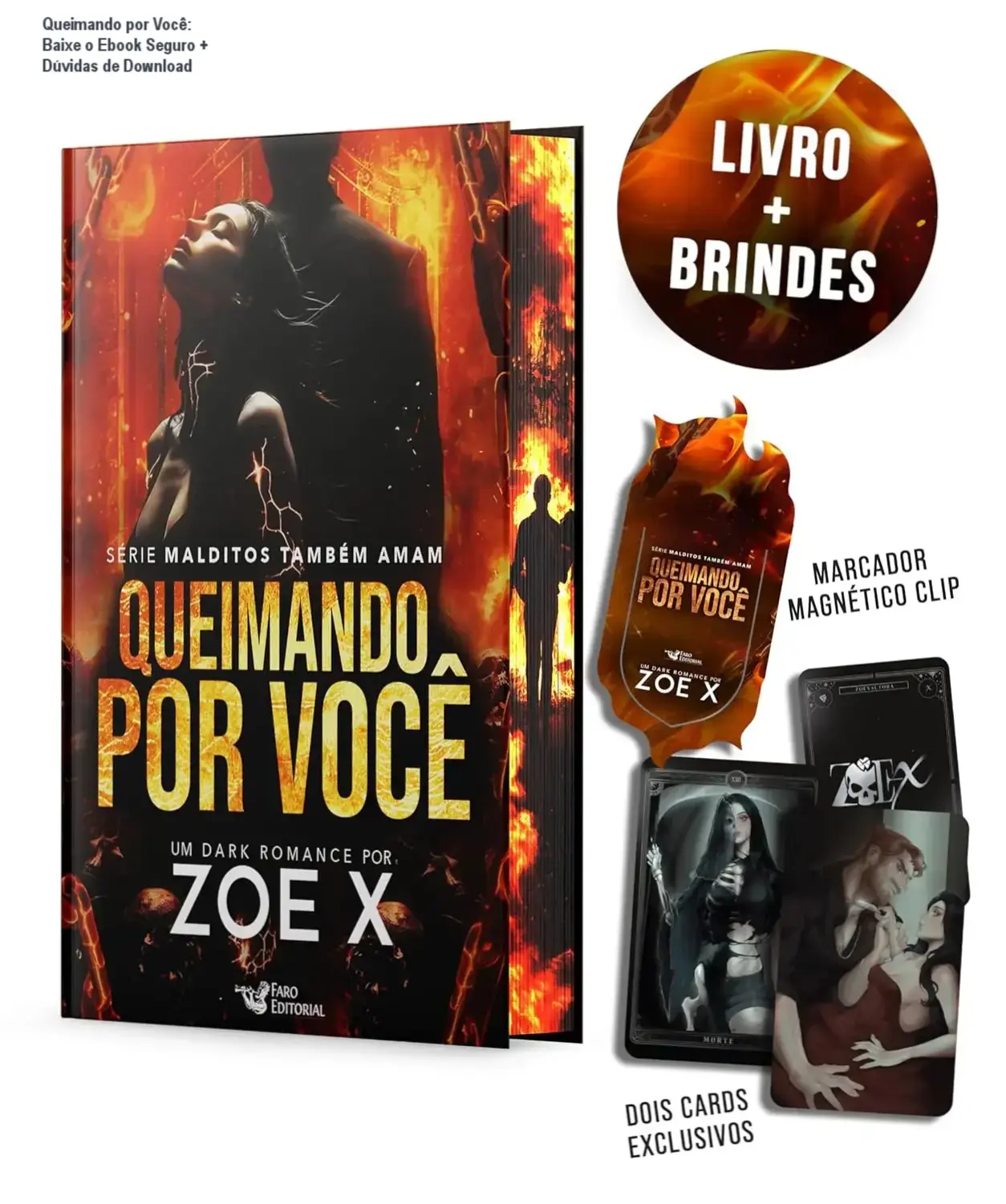 Capa premium do livro Queimando por Você com elementos gráficos exclusivos