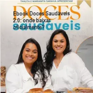 Capa do Ebook Doces Saudáveis 2.0 das Irmãs a Cozinha em tela de download