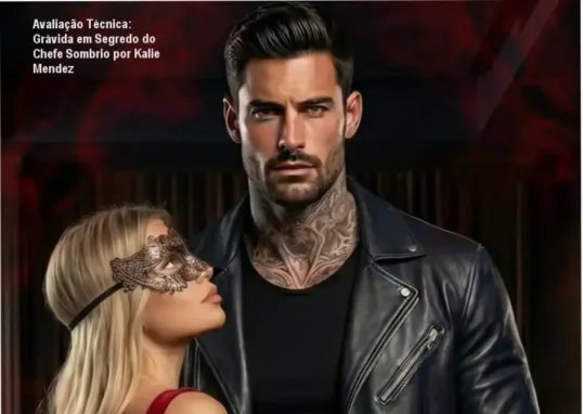 Capa digital do eBook 'Gravida em Segredo do Chefe Sombrio' com destaque para a autora Kalie Mendez e título principal.