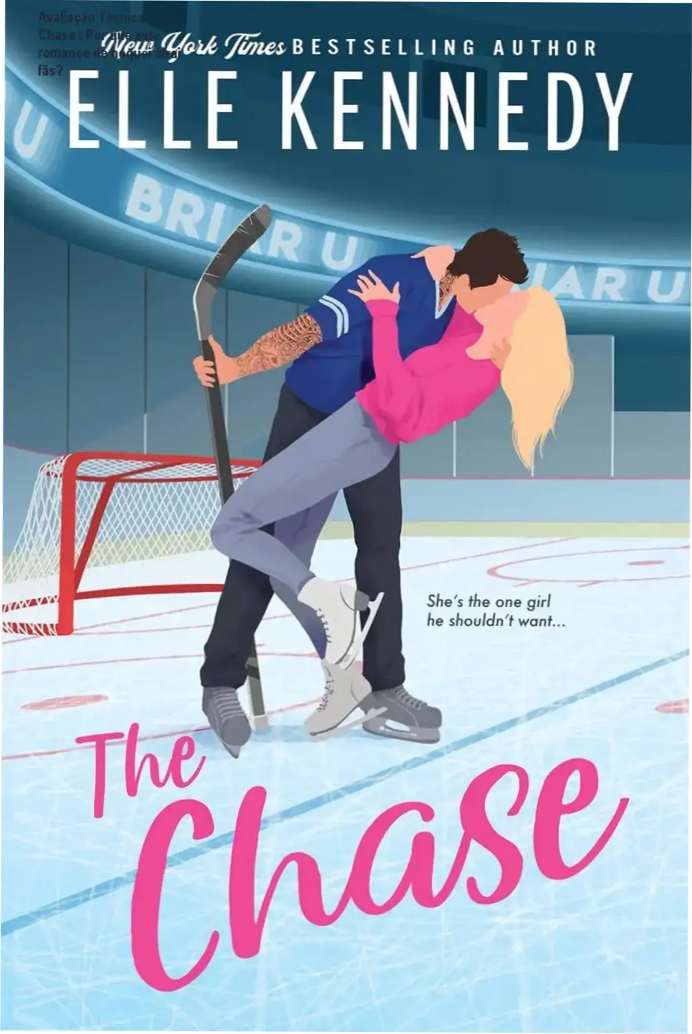 Capa do eBook The Chase de Elle Kennedy, romance universitário de hóquei