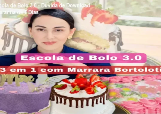 Certificado e apostilas do curso Escola de Bolo 3.0 com garantia de 7 dias