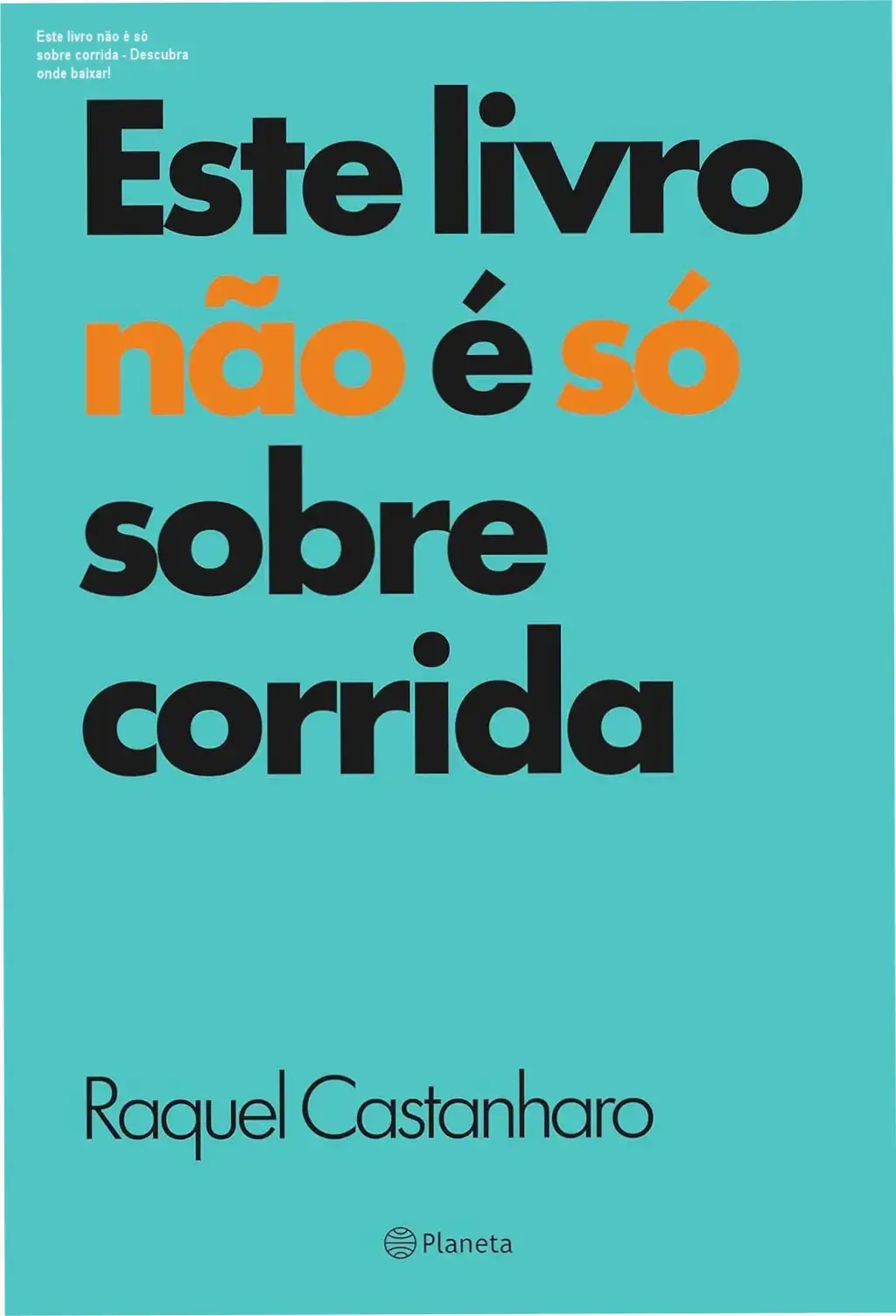 Capa do livro com destaque para o título 'Este livro não é só sobre corrida' e botão de acesso online