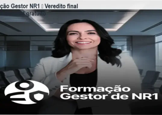 Captura da página de download da Formação Gestor de NR1 de Izabella Camargo