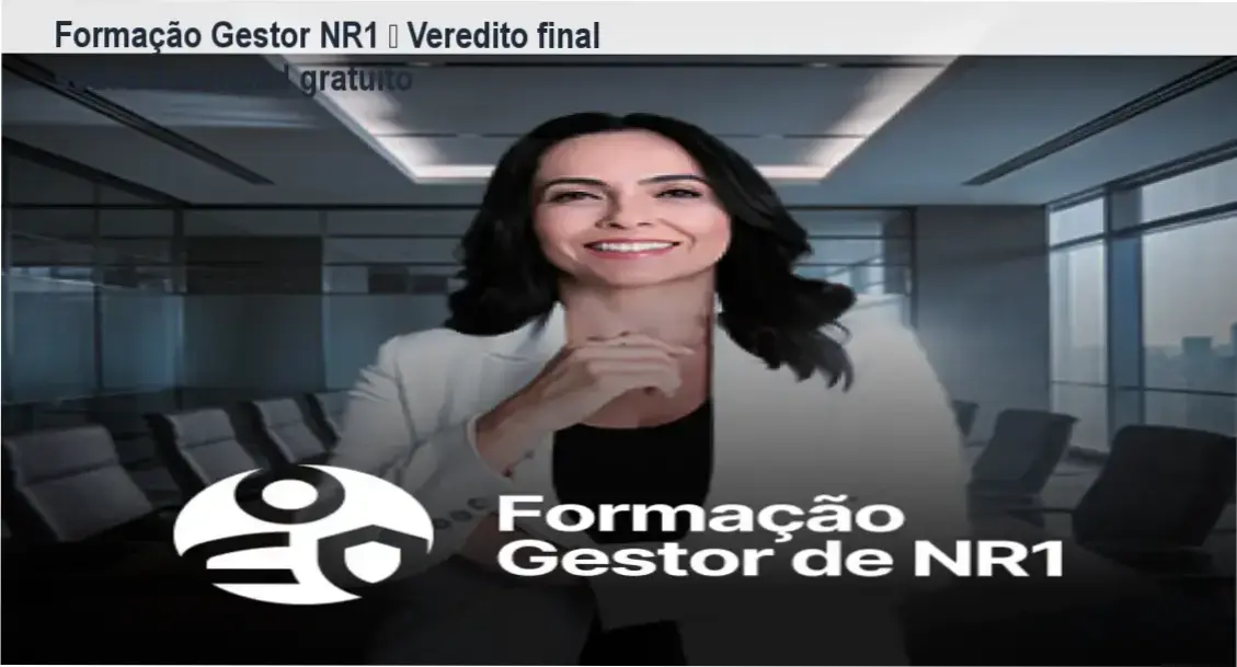 Captura da página de download da Formação Gestor de NR1 de Izabella Camargo