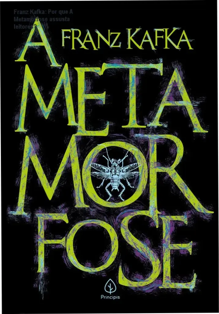 Capa do livro A Metamorfose de Franz Kafka, destacando o tema de transformação