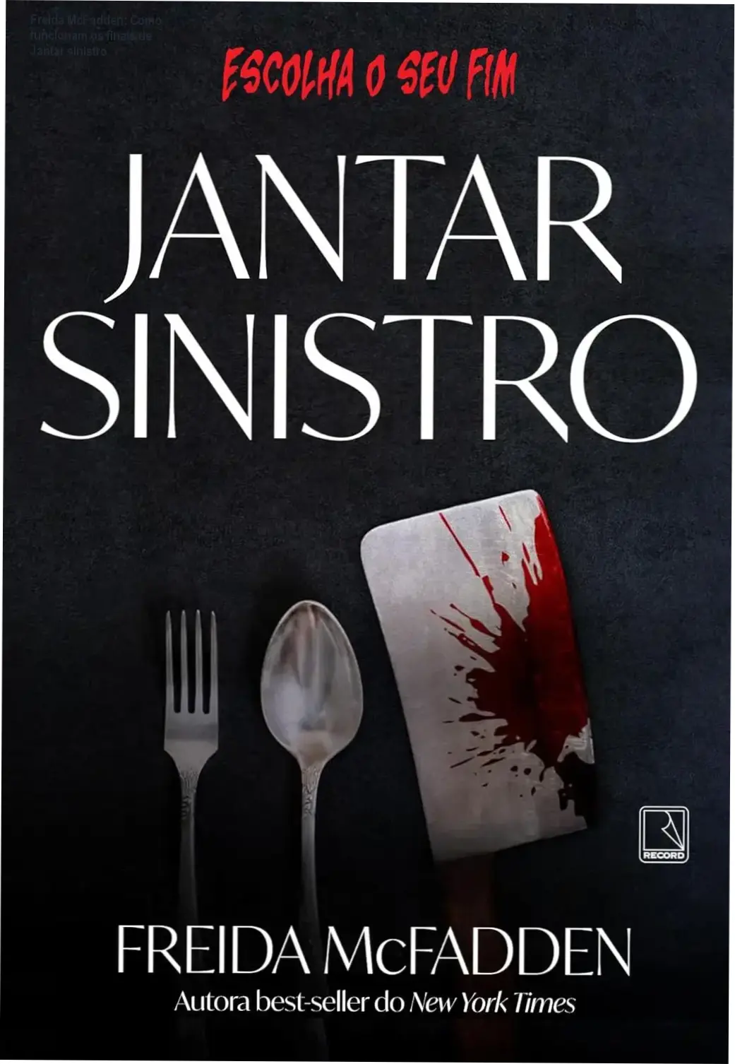 Capa do livro Jantar sinistro de Freida McFadden em tons escuros