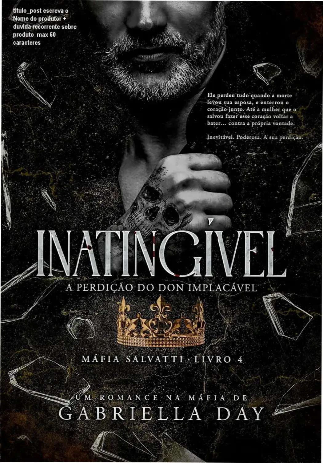 Capa digital do ebook INATESTÁVEL: A Perdição do Don Implacável, com destaque para temas de romance de máfia e drama