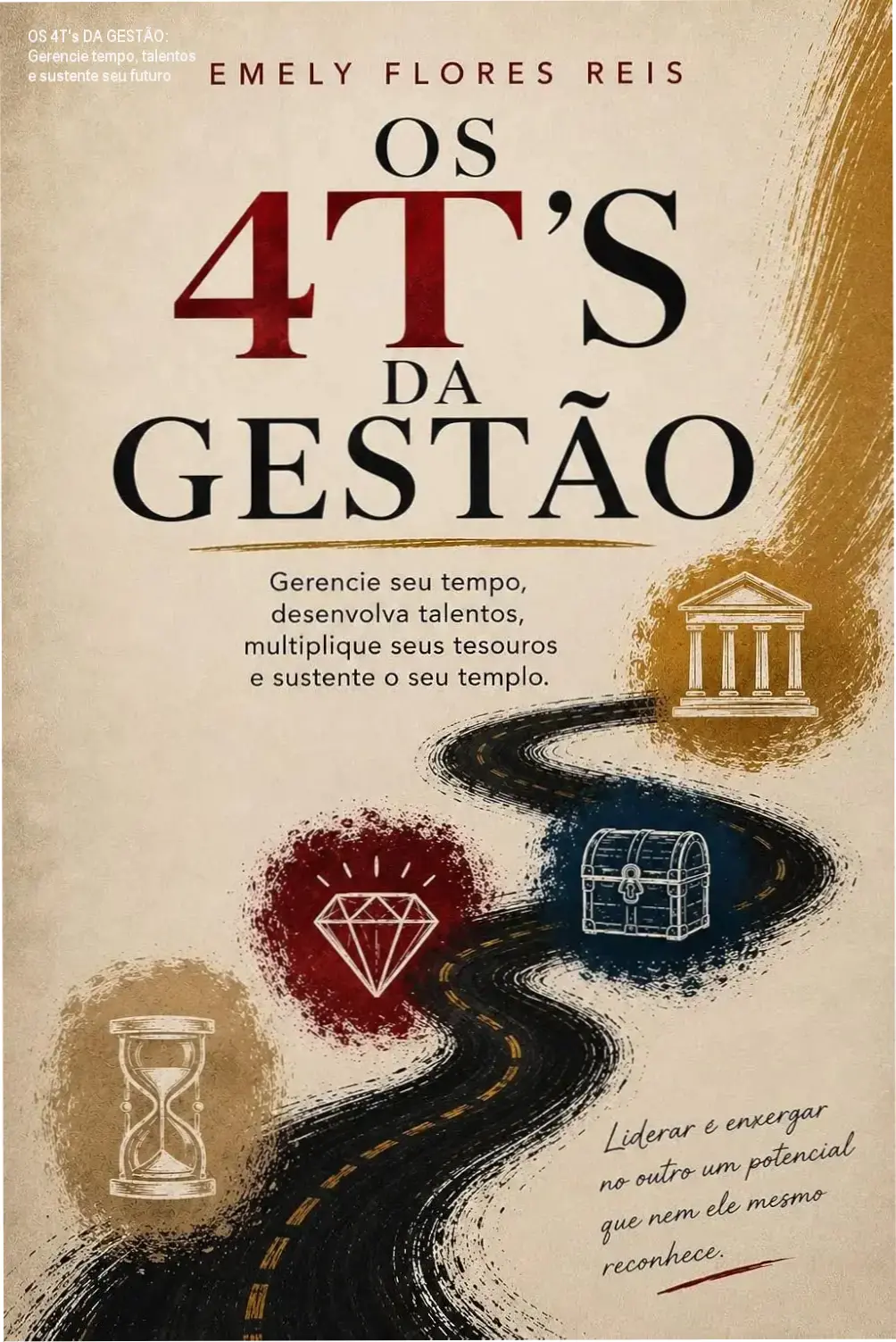 Imagem destacando o eBook 'OS 4T's DA GESTÃO' com capa digital e ícones de autogestão