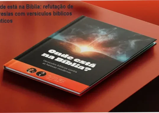 Capa do eBook com título 'Onde está na Bíblia: Versículos contra heresias modernas' e descrição de benefícios
