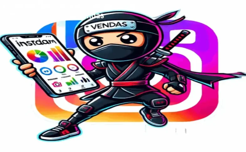 Captura de tela mostrando interface do InstaNinja com fluxos de automação de respostas em Direct do Instagram