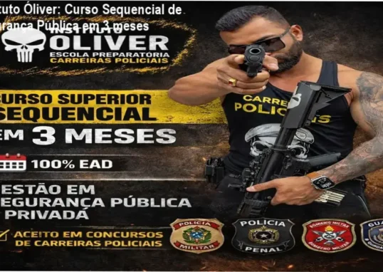Instituto Óliver – cronograma do Curso Sequencial de Gestão em Segurança Pública, carga horária de 840h em 3 meses