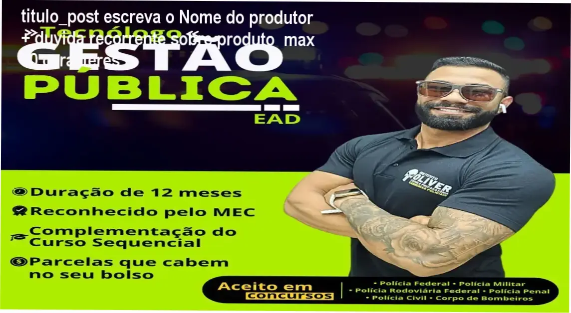 Tela com informações sobre o curso Tecnólogo em Gestão Pública do Instituto Óliver, destacando benefícios como acesso online, duração de 12 meses e validação para concursos públicos.