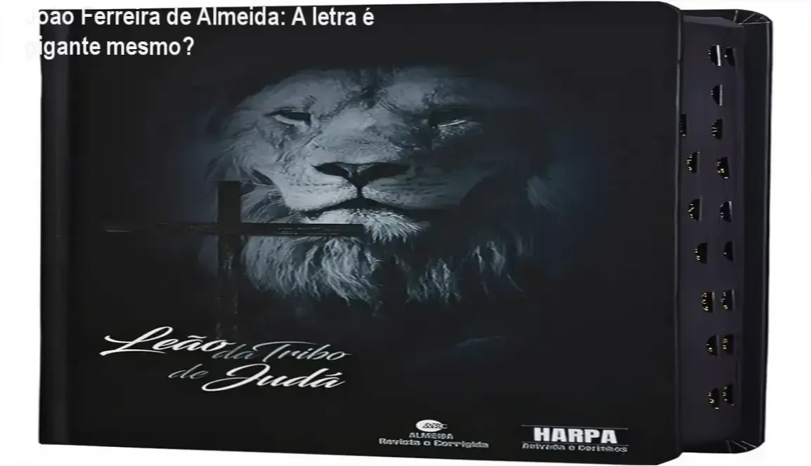 Bíblia Sagrada Almeida capa dura com harpa e palavras de Jesus em vermelho