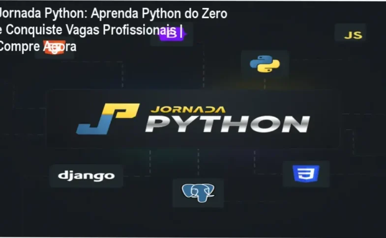Capa do curso Jornada Python com destaque para alunos iniciantes aprendendo Python, Django e APIs para desenvolvimento profissional.