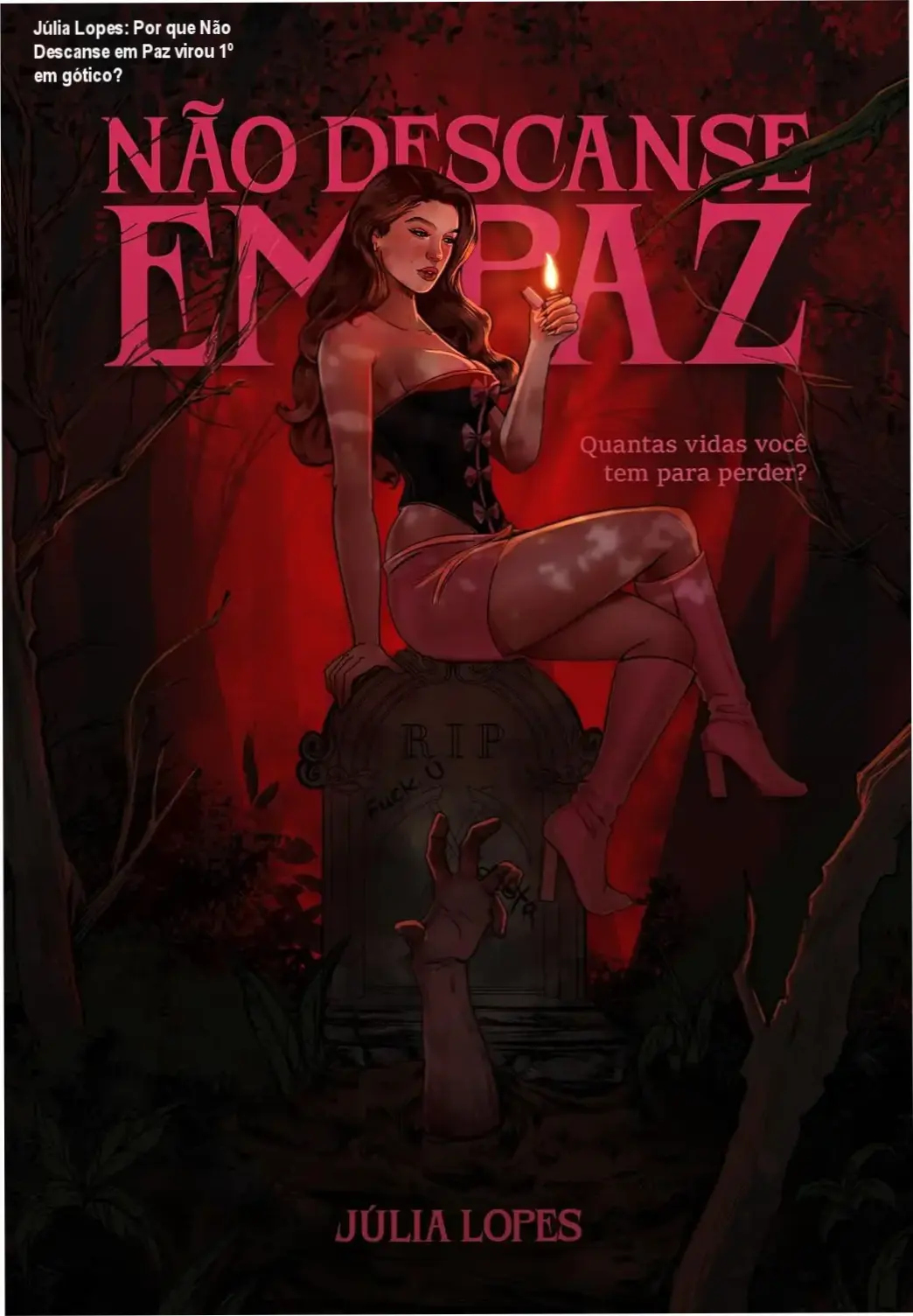 Capa do eBook Não Descanse em Paz de Júlia Lopes com tema gótico dark romance