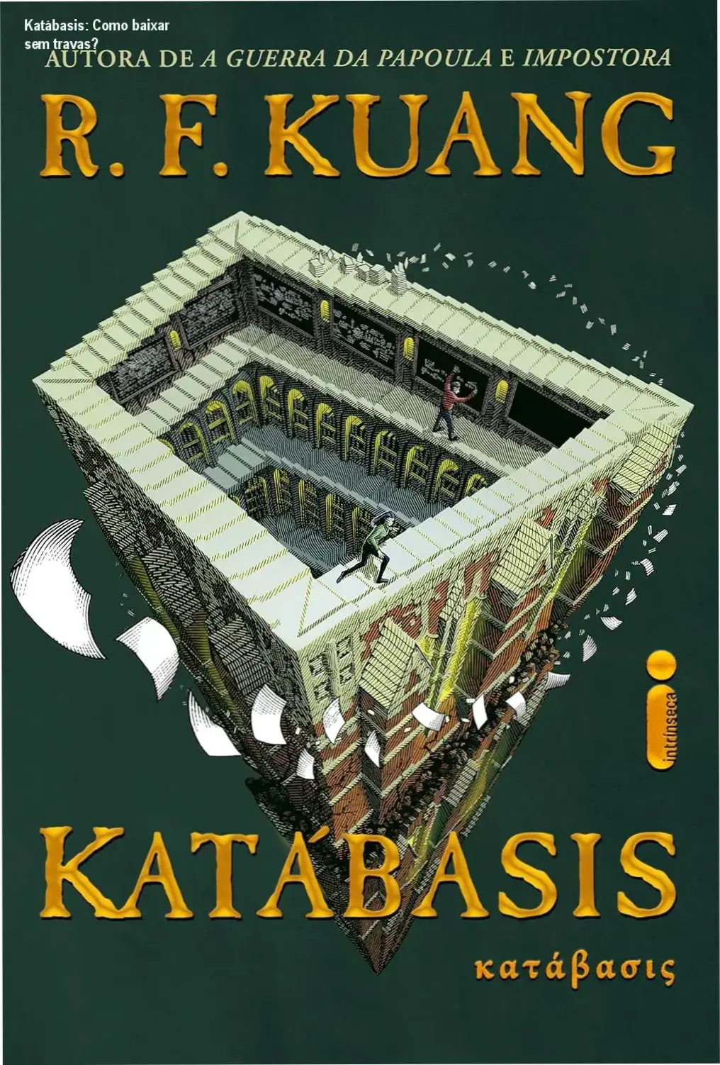 Capa do livro Katábasis de R.F. Kuang com destaque para a arte original