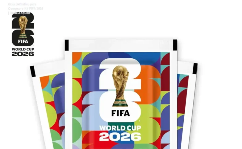 Kit FIFA 2026 com envelopes de figurinhas da Panini, coleção oficial