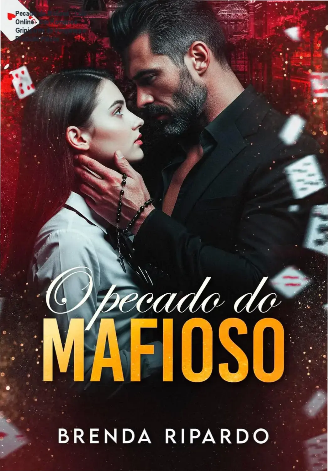 Capa emocionante de 'O Pecado do Mafioso' com Clara e Silas Vance - romance policial suspense