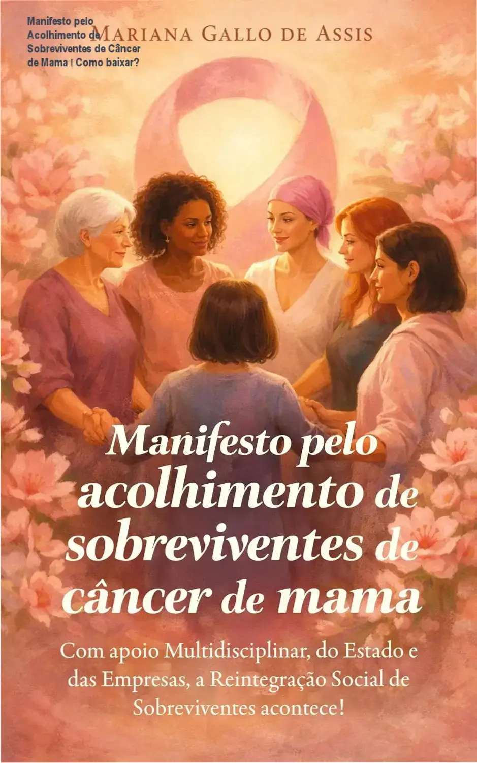 Ilustração de apoio multidisciplinar à reintegração social de sobreviventes de câncer de mama