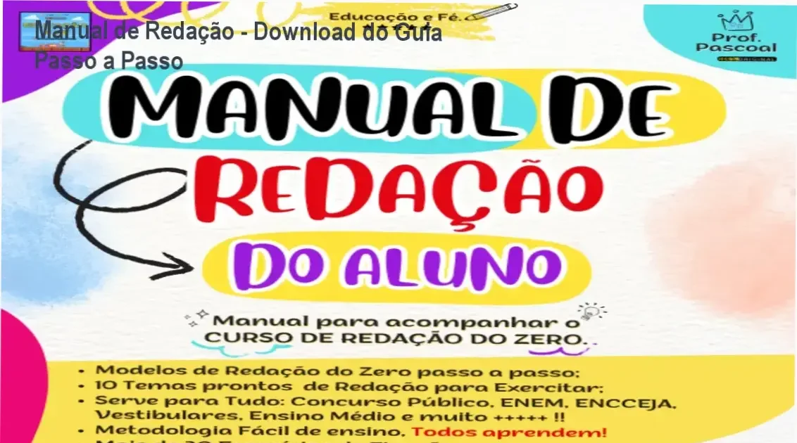 Captura de tela do Manual de Redação do Aluno com estrutura passo a passo