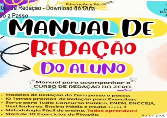 Captura de tela do Manual de Redação do Aluno com estrutura passo a passo
