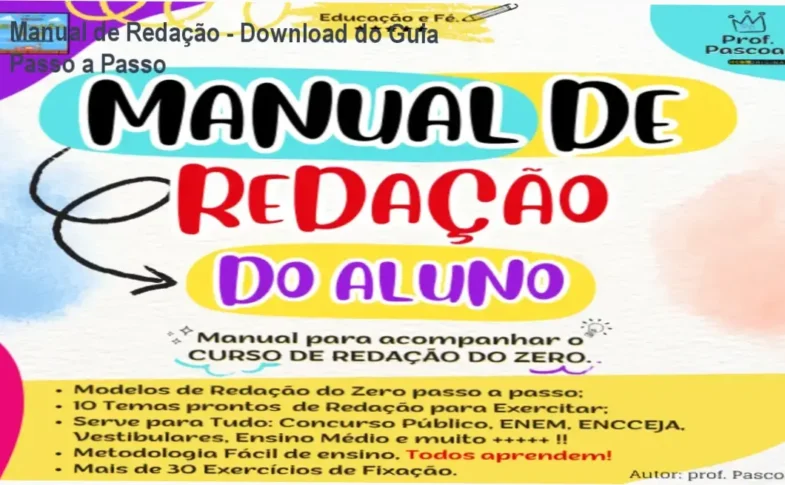 Captura de tela do Manual de Redação do Aluno com estrutura passo a passo