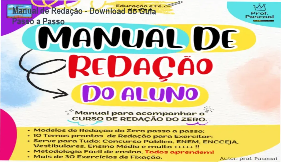 Captura de tela do Manual de Redação do Aluno com estrutura passo a passo