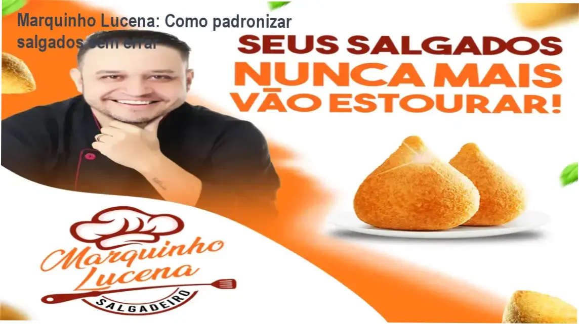 Marquinho Lucena apresentando sua técnica de pré-mistura para salgados perfeitos