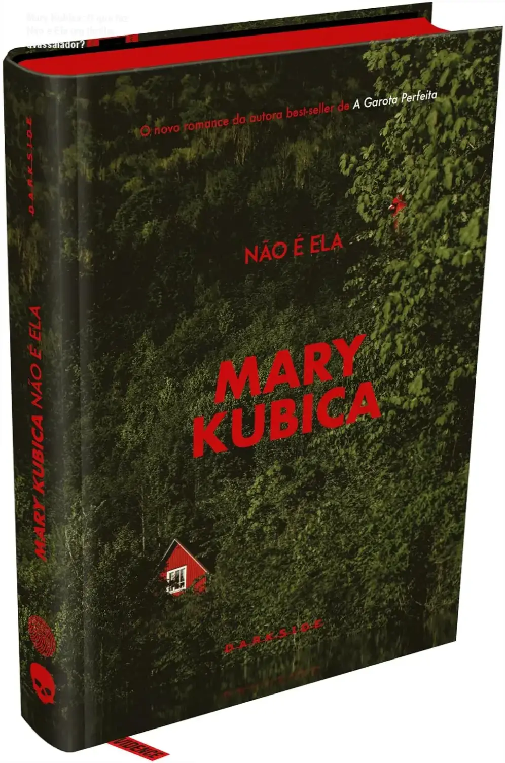 Capa dura do livro Não é Ela de Mary Kubica com visual de suspense