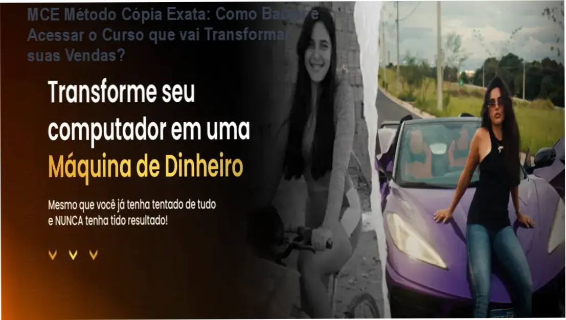 Acesso oficial ao MCE Método Cópia Exata via aplicativo com área de membros e conteúdos digitais sobre vendas online.