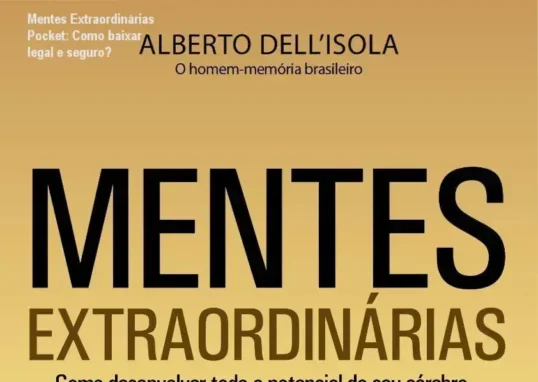 Capa do livro Mentes Extraordinárias Pocket mostrando design compacto e destaque para técnicas de memória
