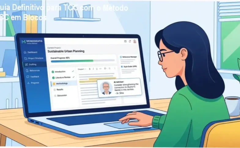 Método TCC em Blocos ajudando estudantes a estruturar trabalhos acadêmicos com orientação científica