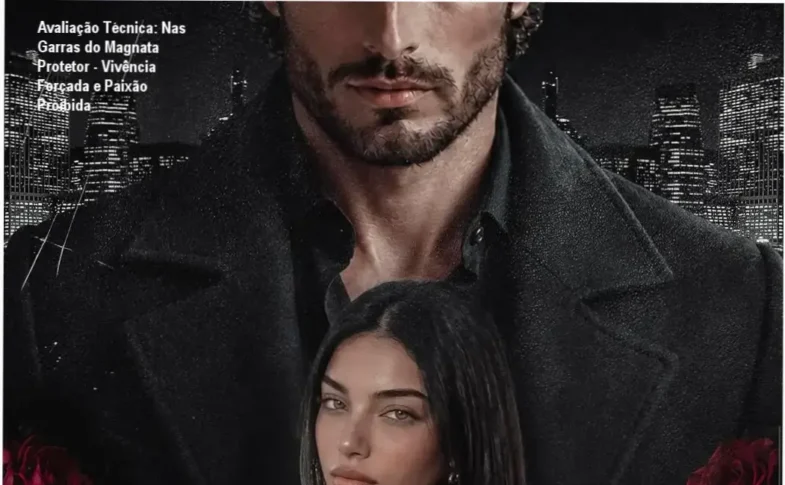 Capa do ebook de romance literário 'Nas Garras do Magnata Protetor' com destaque para a sinopse emocionante.