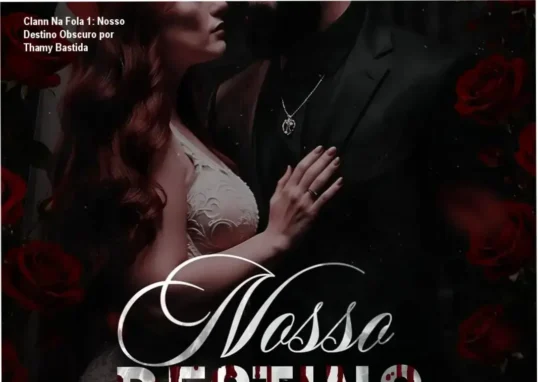 Fionn e Luara em um momento dramático do romance Nosso Destino Obscuro (Clann Na Fola, Livro 1), por Thamy Bastida.