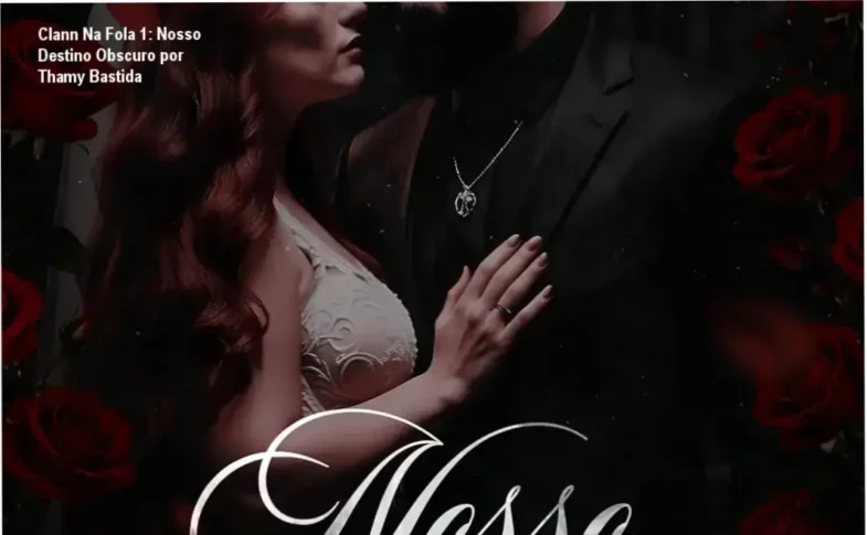 Fionn e Luara em um momento dramático do romance Nosso Destino Obscuro (Clann Na Fola, Livro 1), por Thamy Bastida.