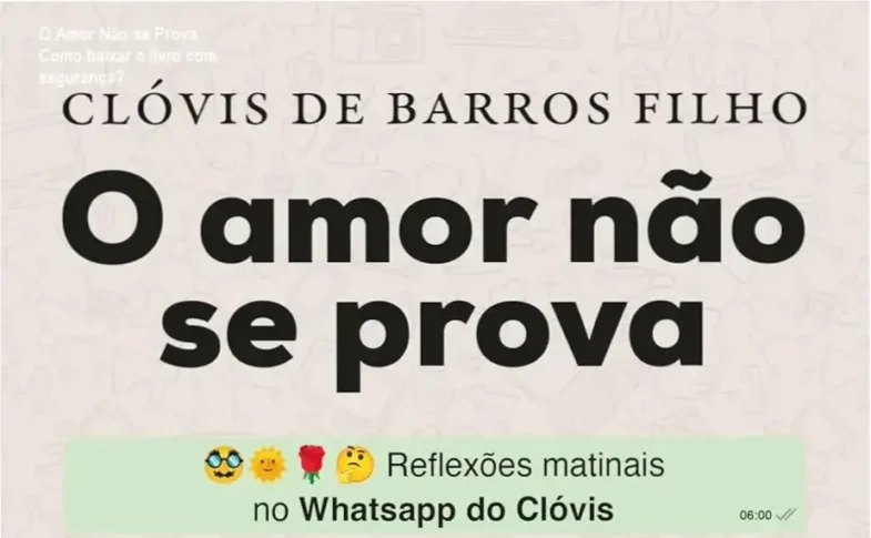 Capa do livro O Amor Não se Prova de Clóvis de Barros Filho em fundo claro