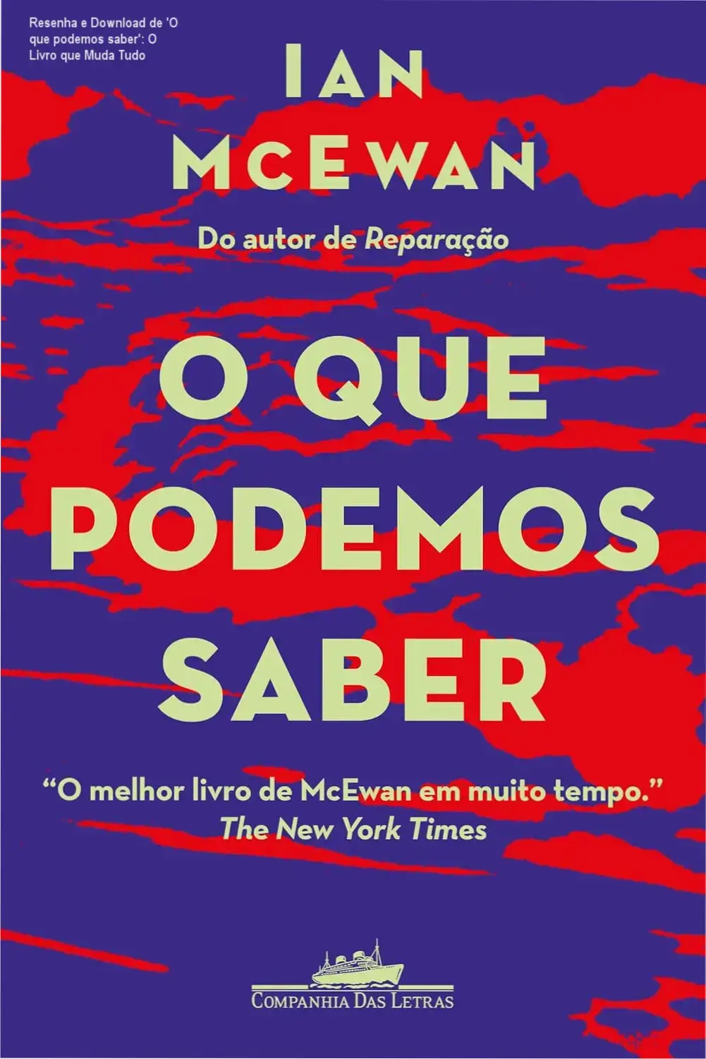 Capa digital do livro O que podemos saber de Ian McEwan com layout otimizado para leitura em PDF