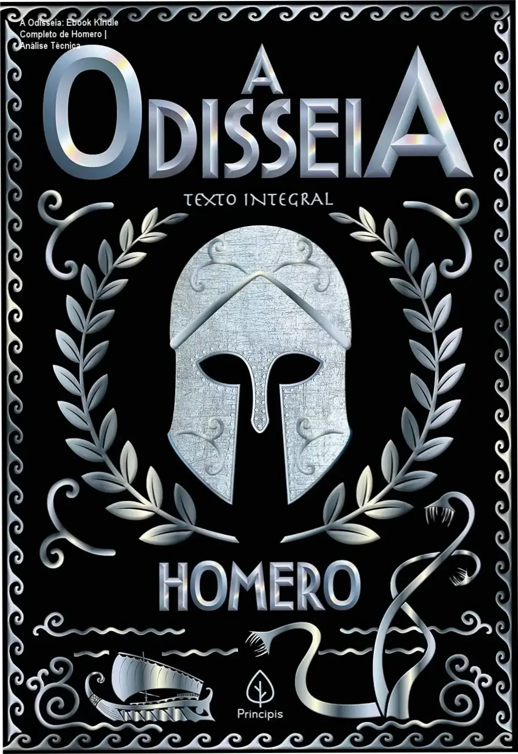 Capa ilustrada do ebook Kindle 'A Odisseia' de Homero com destaque para o título e a classificação de 4,6 estrelas.
