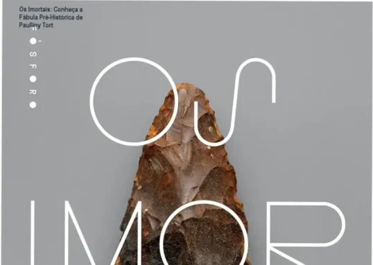 Capa do livro Os Imortais com arte rupestre evocadora de pré-história