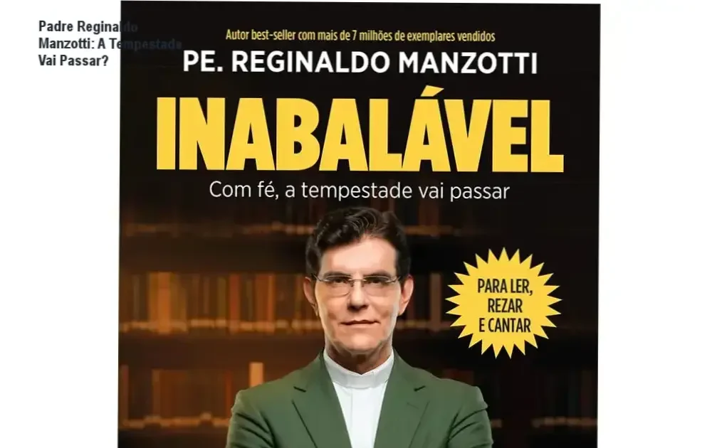 Capa de Inabalável Com fé, a tempestade vai passar de Padre Reginaldo Manzotti, mostrando mensagem de esperança