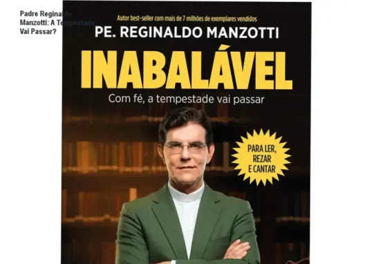 Capa de Inabalável Com fé, a tempestade vai passar de Padre Reginaldo Manzotti, mostrando mensagem de esperança