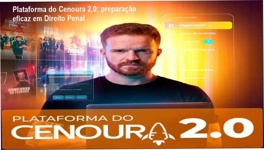 Plataforma do Cenoura 2.0 para estudantes de Direito penal focados em provas da FGV