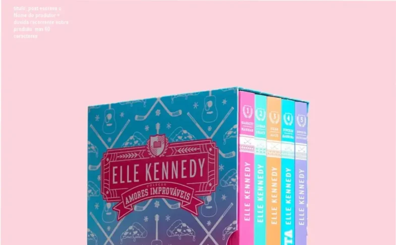 Capa do box Amores Improváveis de Elle Kennedy com acabamento de dupla lombada