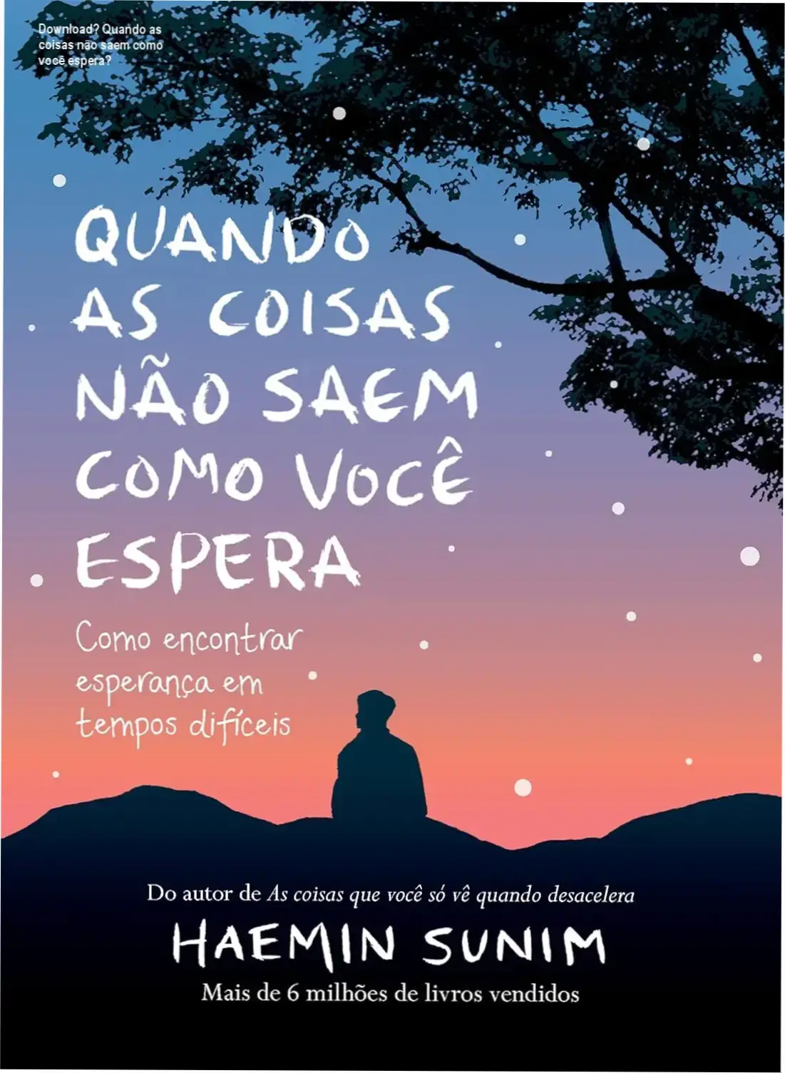 Capa do livro Quando as coisas não saem como você espera, ilustrando esperança em tempos difíceis