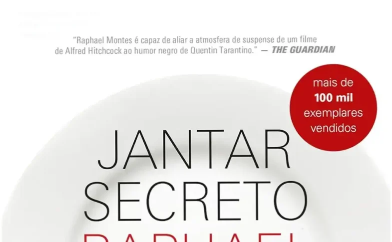 Capa do livro Jantar Secreto, thriller policial de Raphael Montes, com atmosfera sombria de Copacabana