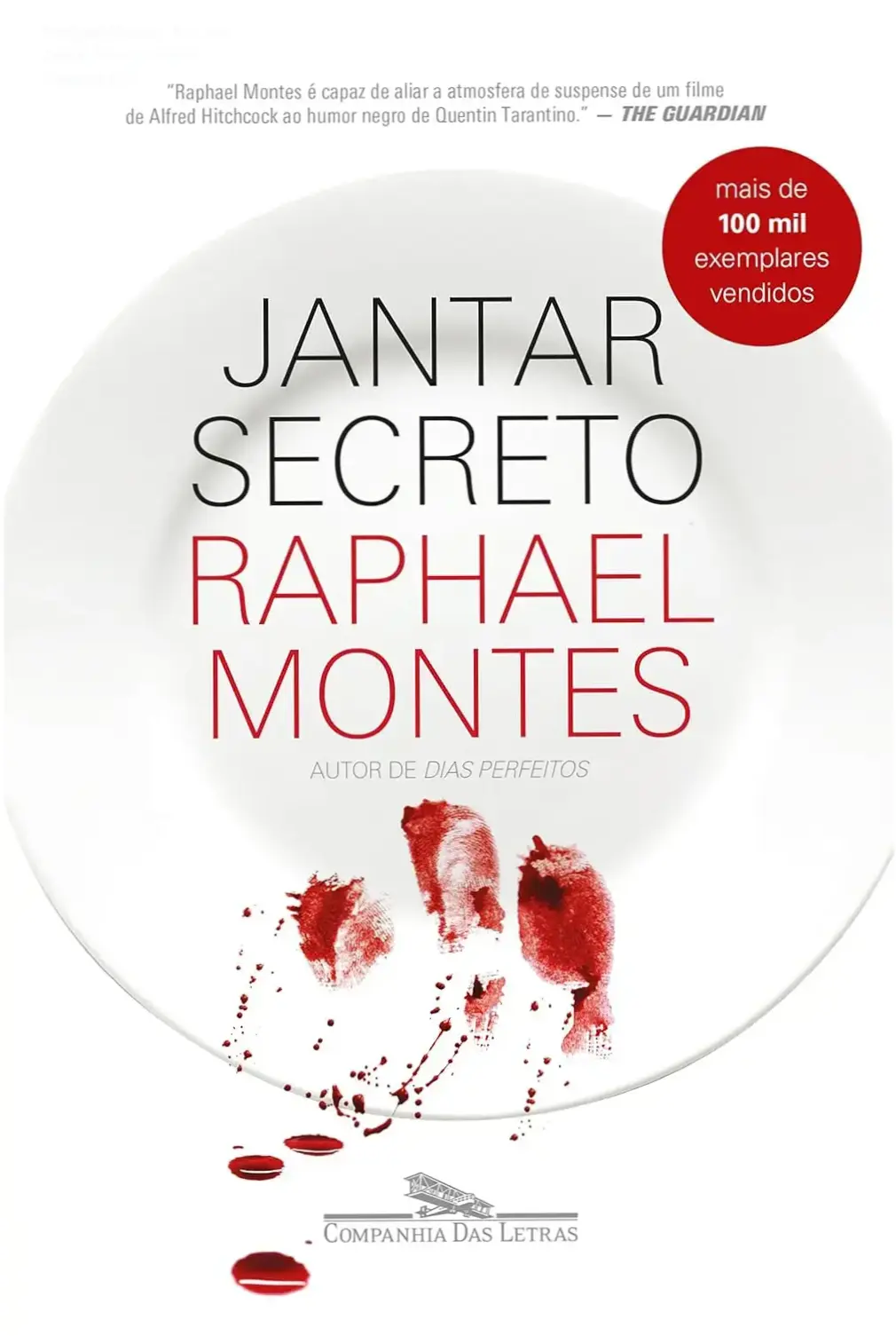 Capa do livro Jantar Secreto, thriller policial de Raphael Montes, com atmosfera sombria de Copacabana
