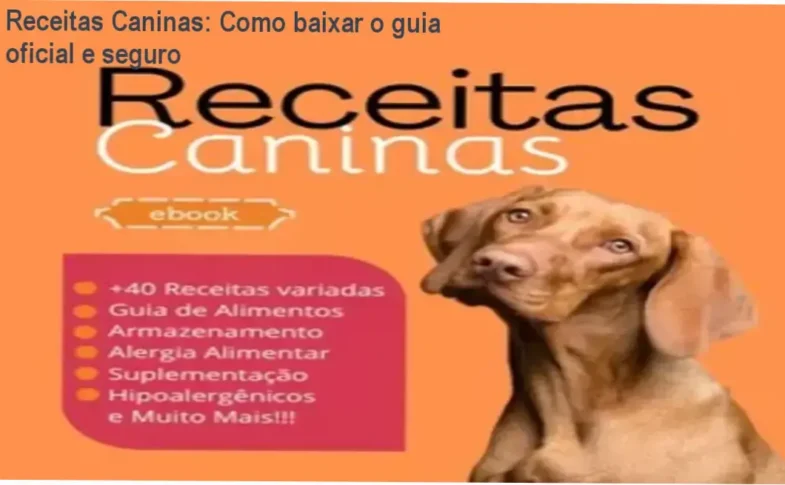 Capa do eBook Receitas Caninas com prato de comida natural para cachorro