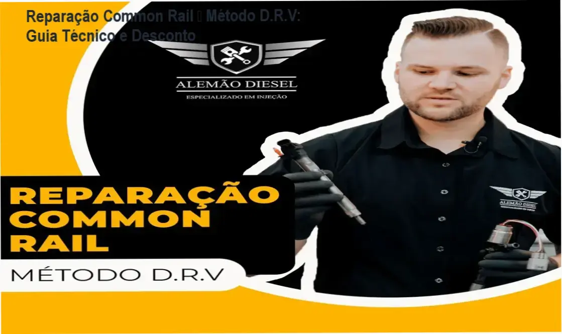 Aula prática do Curso de Reparação Common Rail – Método D.R.V mostrando diagnóstico e reparação com desconto