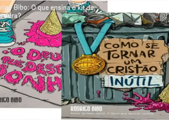 Dois livros de capa dura do Rodrigo Bibo lado a lado sobre uma mesa